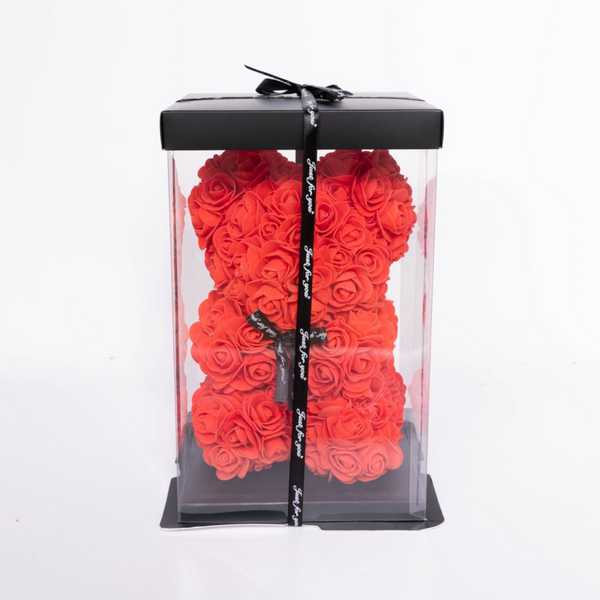 Red rose petal teddy bear